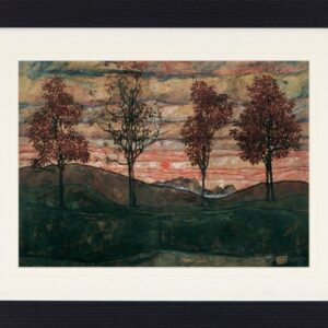 1art1 Bild mit Rahmen Egon Schiele - Vier Bäume, Kastanienallee im Herbst, 1917