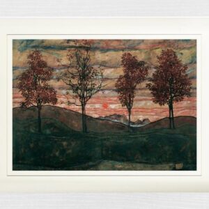 1art1 Bild mit Rahmen Egon Schiele - Vier Bäume, Kastanienallee im Herbst, 1917