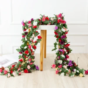 250CM Rose Künstliche Blumen Weihnachten Girlande für Hochzeit Hause Raum Dekoration Frühling Herbst