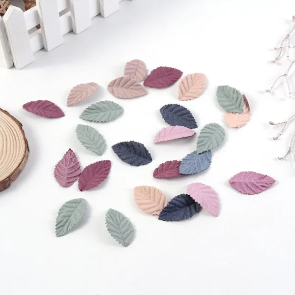 50Pcs/lot 3,5 cmNew Herbst Farbe Blätter Künstliche Blume DIY Handgemachte Kranz Sammelalbum