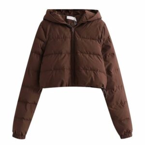 ZanMax Wintermantel Kurze Damen-Baumwolljacke mit Kapuze für Herbst und Winter (1-tlg)