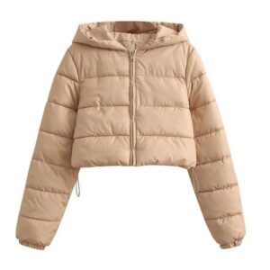 ZanMax Wintermantel Kurze Damen-Baumwolljacke mit Kapuze für Herbst und Winter (1-tlg)