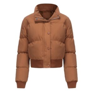 ZanMax Wintermantel Kurze warme Damenjacke aus Baumwolle für Herbst und Winter (1-tlg)