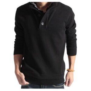 Zimtky Strickpullover Herren Frühjahr Herbst Casual Fashion Strickpullover mit Hemdkragen